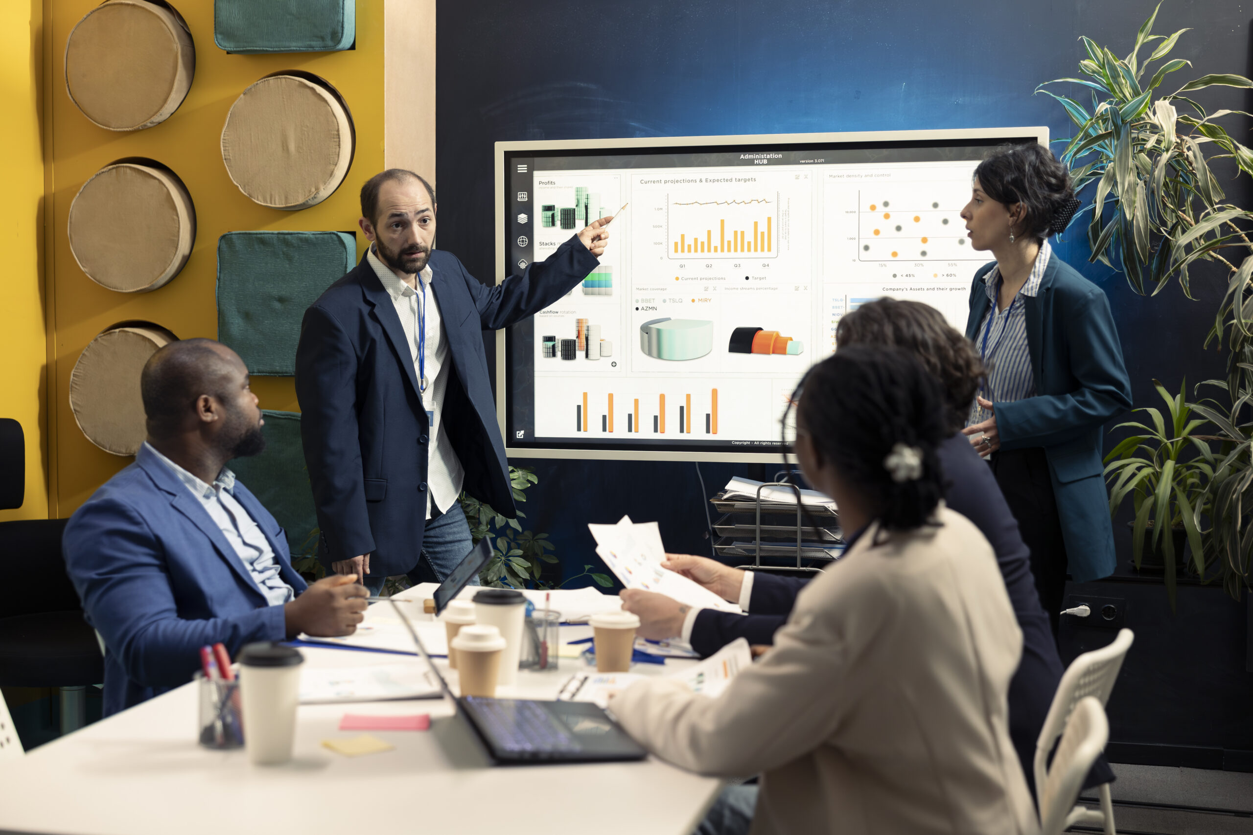A team discussing business development strategies.